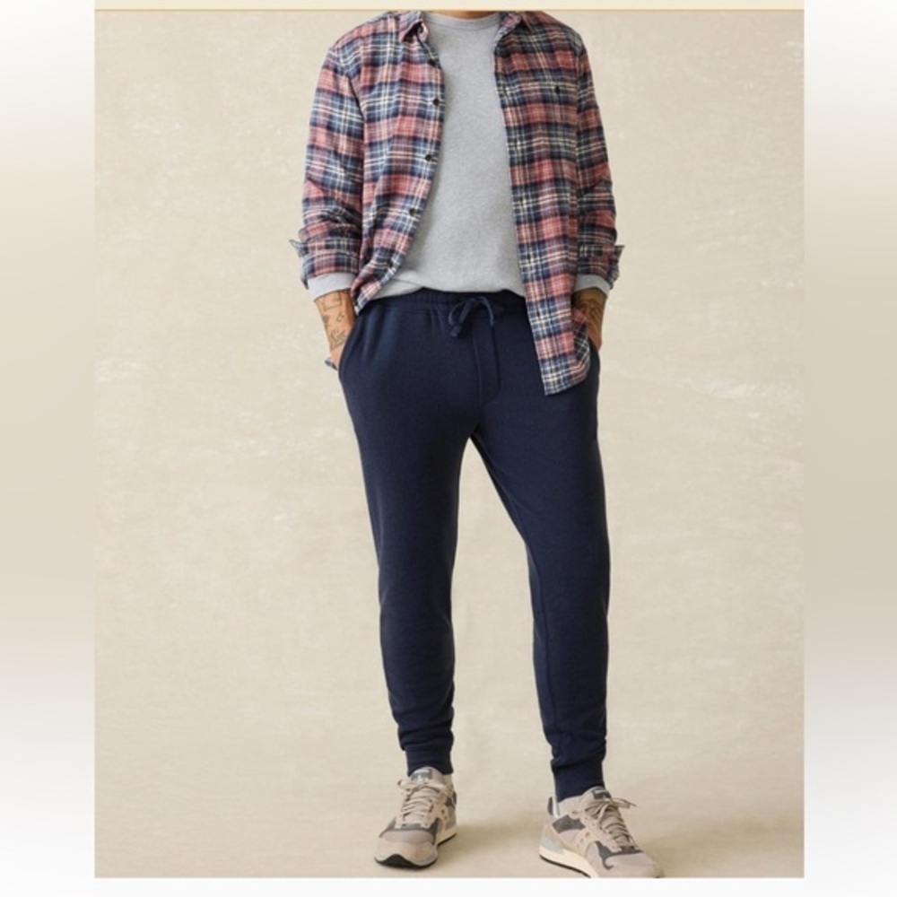 Faherty Sweater Joggers Heathered Black Twill Size XXL sweat pants